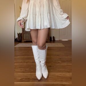 Elegant White Knee-High Boots